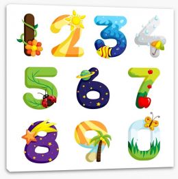 Alphabet and Numbers Stretched Canvas 43694293