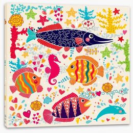 Happy fish Stretched Canvas 43713580