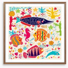 Happy fish Framed Art Print 43713580