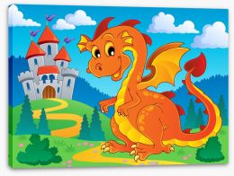 Knights and Dragons Stretched Canvas 44190918
