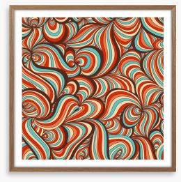 Retro swirls Framed Art Print 44792285