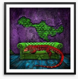 The red lizard Framed Art Print 44873517