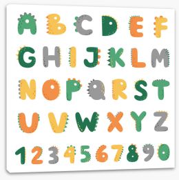 Alphabet and Numbers Stretched Canvas 452969745
