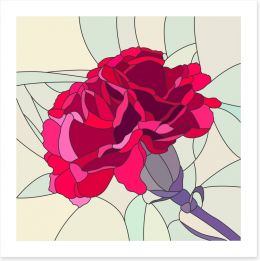 Red carnation mosaic Art Print 45548787