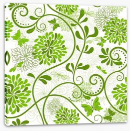Curling green flora Stretched Canvas 45588946