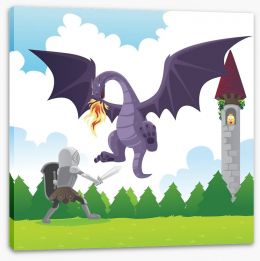 Knights and Dragons Stretched Canvas 46058750