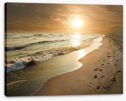 Golden sunset on the shore Stretched Canvas 46068282