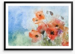 Poppies in the breeze Framed Art Print 46520665