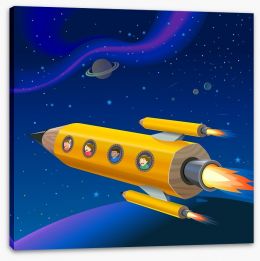 Pencil rocket to outerspace Stretched Canvas 46534631