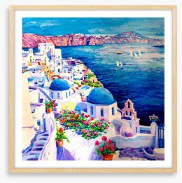 Santorini sunlight Framed Art Print 466456302