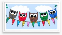 Party of owls Framed Art Print 46852887