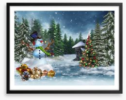 The jolly snowman Framed Art Print 46874448