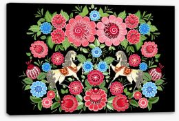 Fairy horses in flowers Stretched Canvas 46900921