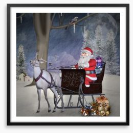Here comes Santa Framed Art Print 46935070