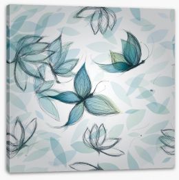 Azure flower butterflies Stretched Canvas 47001079