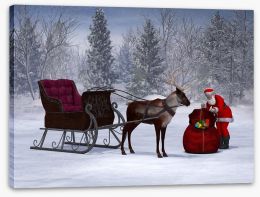 Preparing the sleigh Stretched Canvas 47246857