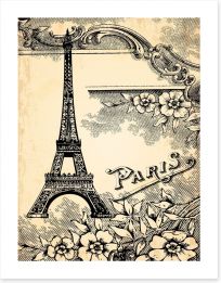 Vintage Paris parchment Art Print 47485950