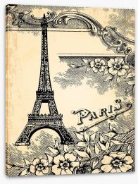 Vintage Paris parchment Stretched Canvas 47485950