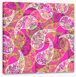 Pink paisley pop Stretched Canvas 47522427