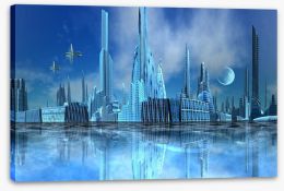 Alien city Stretched Canvas 47552631