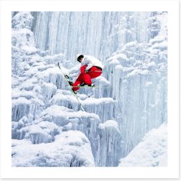 Icefall jump Art Print 47827286