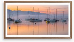 Sailboat sunrise Framed Art Print 48100774