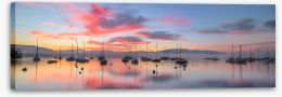 Sunrise and sailboats Stretched Canvas 48100920