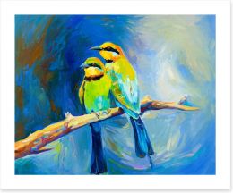 Blue tailed bee-eaters Art Print 48240195