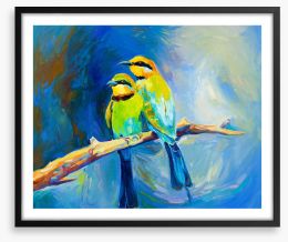 Blue tailed bee-eaters Framed Art Print 48240195