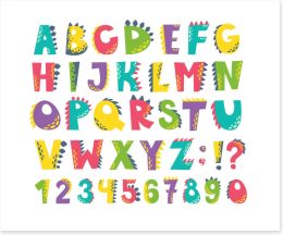 Alphabet and Numbers Art Print 482735876