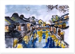 The river village Art Print 48516919