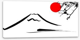 Mount Fuji under the big red sun Stretched Canvas 48672733