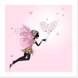 Flower fairy and loveheart Art Print 48817126