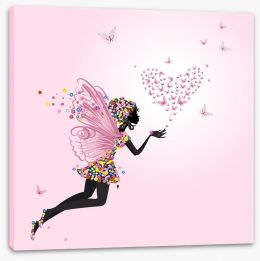 Flower fairy and loveheart Stretched Canvas 48817126
