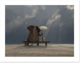 Together in the rain Art Print 48939769