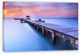 Dusk at the jetty Stretched Canvas 49024186