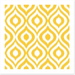 Yellow geometric ikat Art Print 49067293