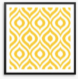 Yellow geometric ikat Framed Art Print 49067293