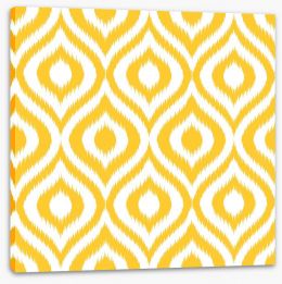 Yellow geometric ikat Stretched Canvas 49067293