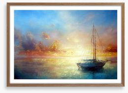 Sail boat seascape Framed Art Print 49140908