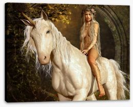 The maiden on the unicorn Stretched Canvas 49258155