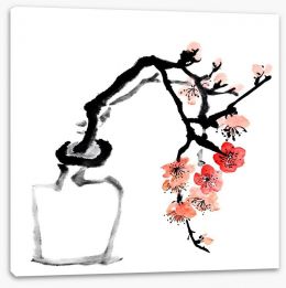 Plum blossoms in ink Stretched Canvas 49295087