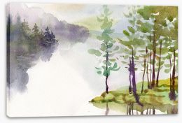 Misty river watercolour