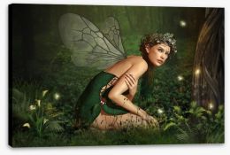 Forest nymph with fireflies Stretched Canvas 49380961