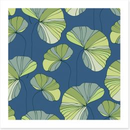 Water lily leaves Art Print 49381207