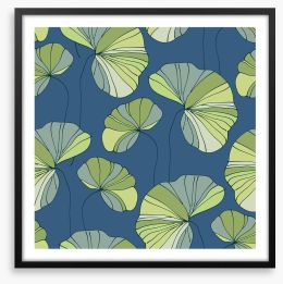 Water lily leaves Framed Art Print 49381207