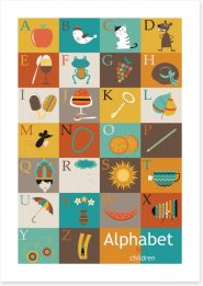 Alphabet and Numbers Art Print 49535375
