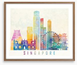 Landmarks of Singapore Framed Art Print 496060966