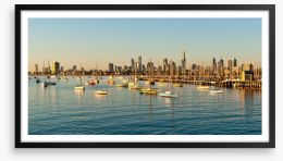 Melbourne skyline from St Kilda Framed Art Print 49801200