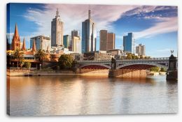 Melbourne skyline from Southbank Stretched Canvas 49995442